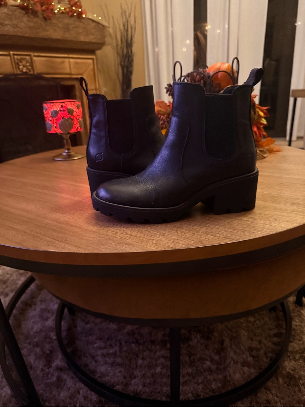 Timberland Black Leather Lug Chelsea Ankle Boots
